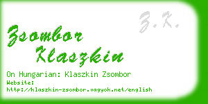 zsombor klaszkin business card